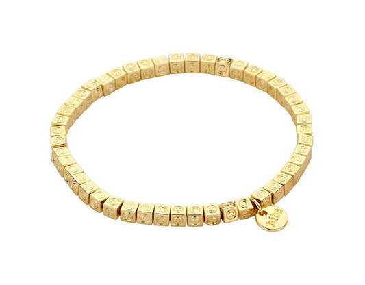 Biba Armband Smiley-Würfel Gold Plattiert Dehnbar Stacking-Look