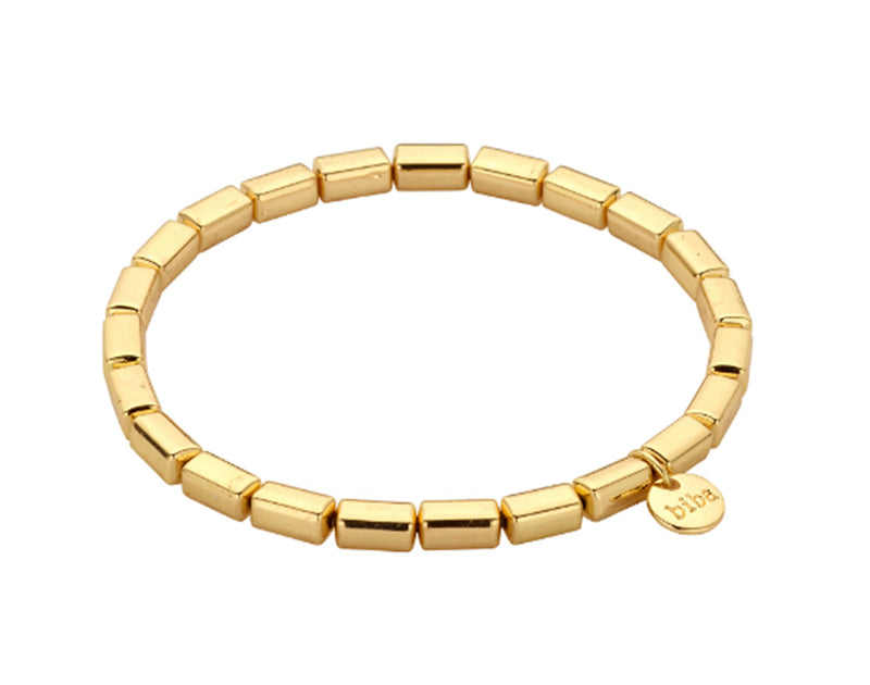 Biba Trend-Armband Stäbchen 4 mm Vergoldet Dehnbar