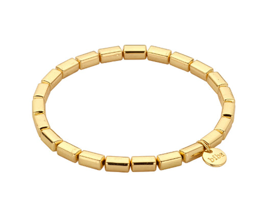 Biba Trend-Armband Stäbchen 4 mm Vergoldet Dehnbar