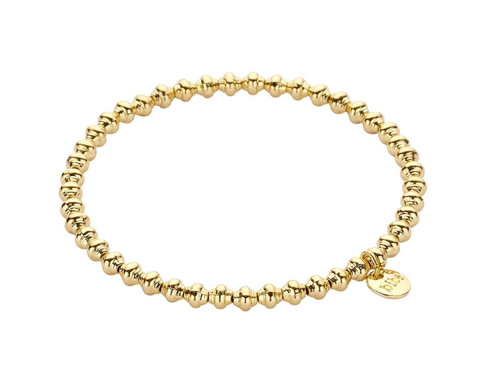 Biba Armband Strukturierte Kugeln Gold Plattiert Dehnbar Stacking-Look