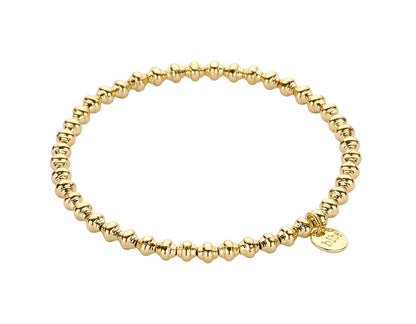 Biba Armband Strukturierte Kugeln Gold Plattiert Dehnbar Stacking-Look