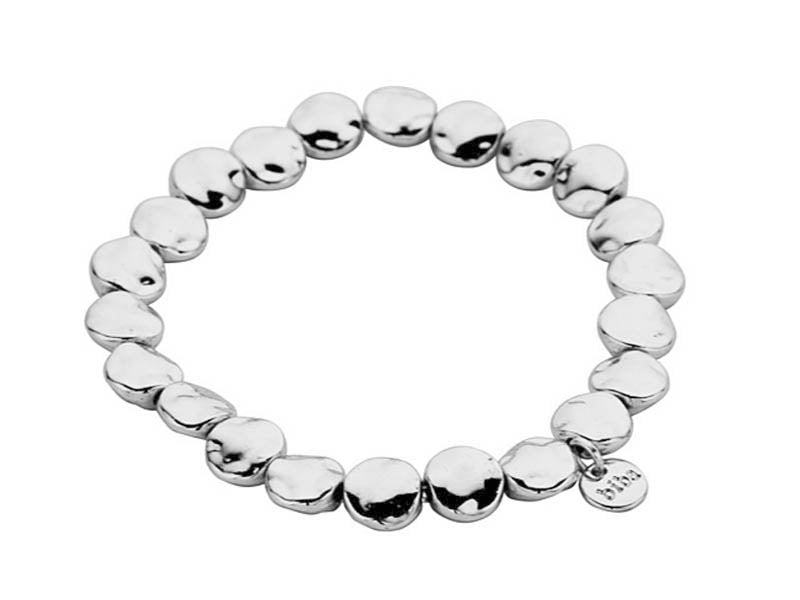 Biba Armband Trend Dots Hammered Silber Plattiert Gehämmert Dehnbar