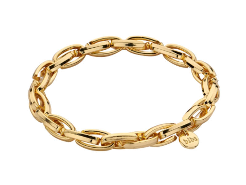 Biba Erbsarmband Oval Gold Plattiert Dehnbar