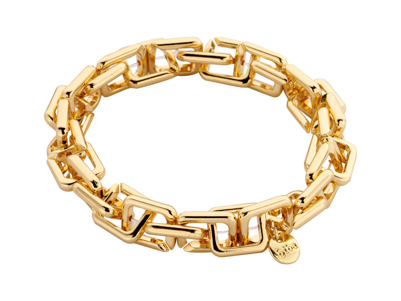 Biba Gliederarmband Eckig Vergoldet Dehnbar