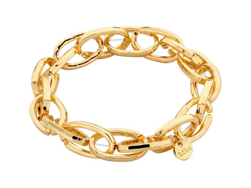 Biba Gliederarmband Vergoldet Dehnbar Logo-Anhänger