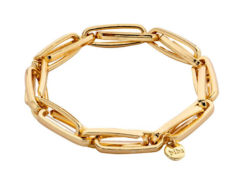 Biba Gliederarmband Oval Vergoldet Dehnbar Stacking-Look
