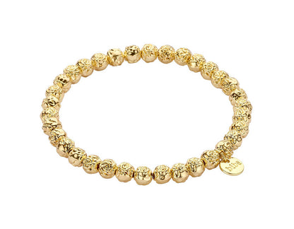 Biba Kugelarmband Florales Muster Gold Plattiert Dehnbar Stacking-Look