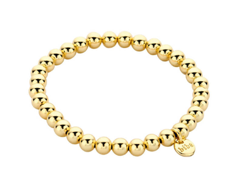 Biba Kugelarmband 6 mm Vergoldet Stacking Beads Dehnbar