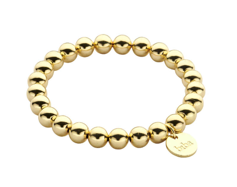 Biba Kugelarmband 8 mm Vergoldet Stacking Beads Dehnbar