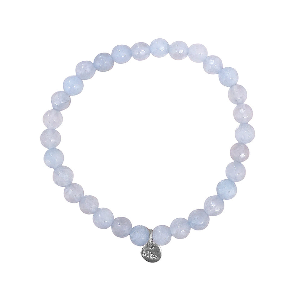 Biba Armband Natursteine Hellblau 6 mm Dehnbar