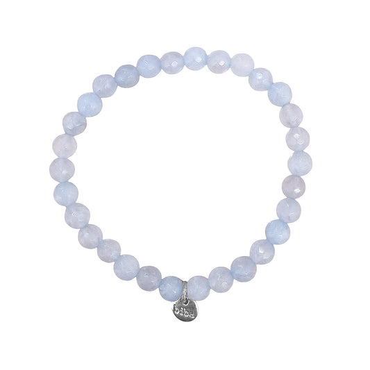 Biba Armband Natursteine Hellblau 6 mm Dehnbar