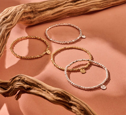 Biba Trendarmbänder Vergoldet Versilbert Stacking Beads Dehnbar