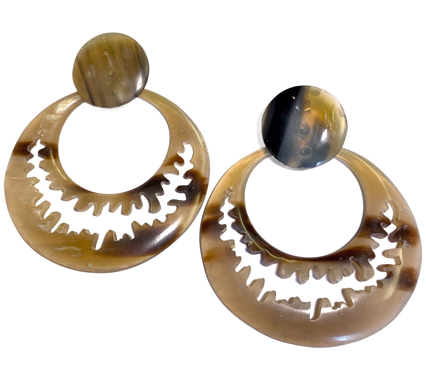 Boho Hornohrringe Statement Unikate 