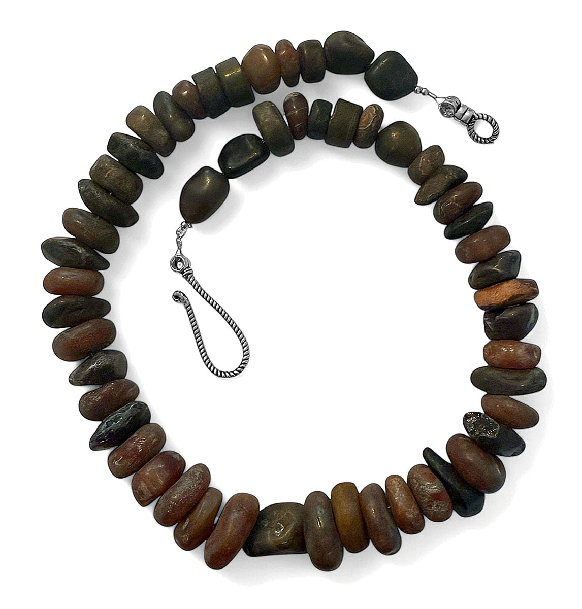 Boho Statement-Kette Carneol Braun Rohstein 62 cm Lang Unikat
