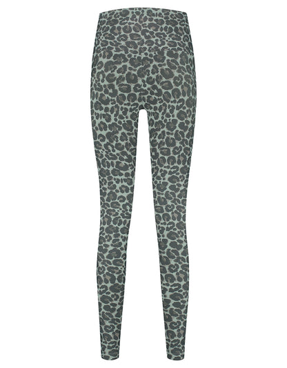 Deblon Sports Classic Lifting Leggings Leoparden-Print Sage Salbei Hoher Bund Slim-Fit Rückseite