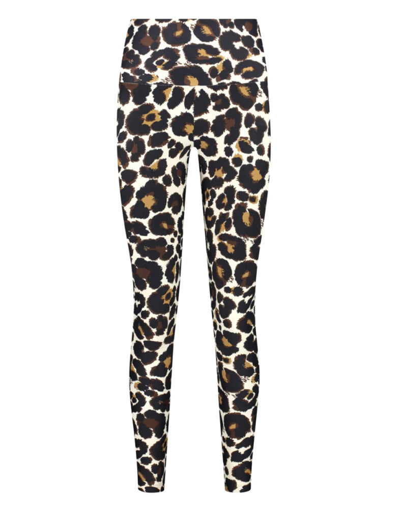 Deblon Sports Lifting Leggings Celine Leopard Stone Grey Hoher Bund Slim-Fit R