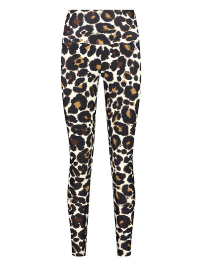 Deblon Sports Lifting Leggings Celine Leopard Stone Grey Hoher Bund Slim-Fit R
