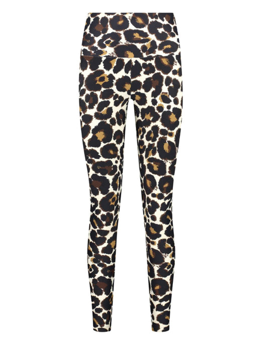 Deblon Sports Lifting Leggings Celine Leopard Stone Grey Hoher Bund Slim-Fit R
