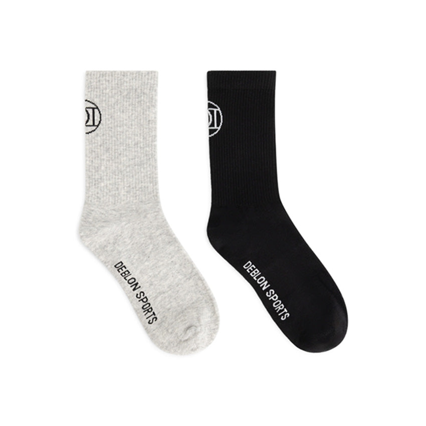 Deblon Sports Socken 2-er Pack mit Logo Schwarz Grau Unisex