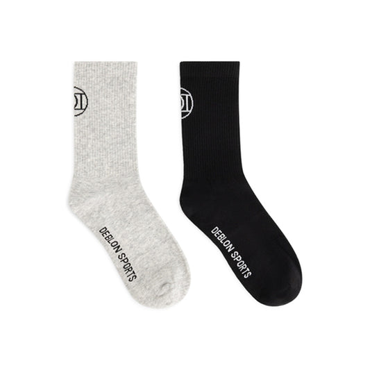 Deblon Sports Socken 2-er Pack mit Logo Schwarz Grau Unisex
