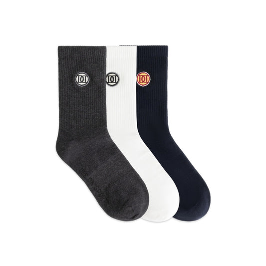 Deblon Sports Socken 3-er Pack mit Logo Schwarz Anthrazit Weiß Unisex