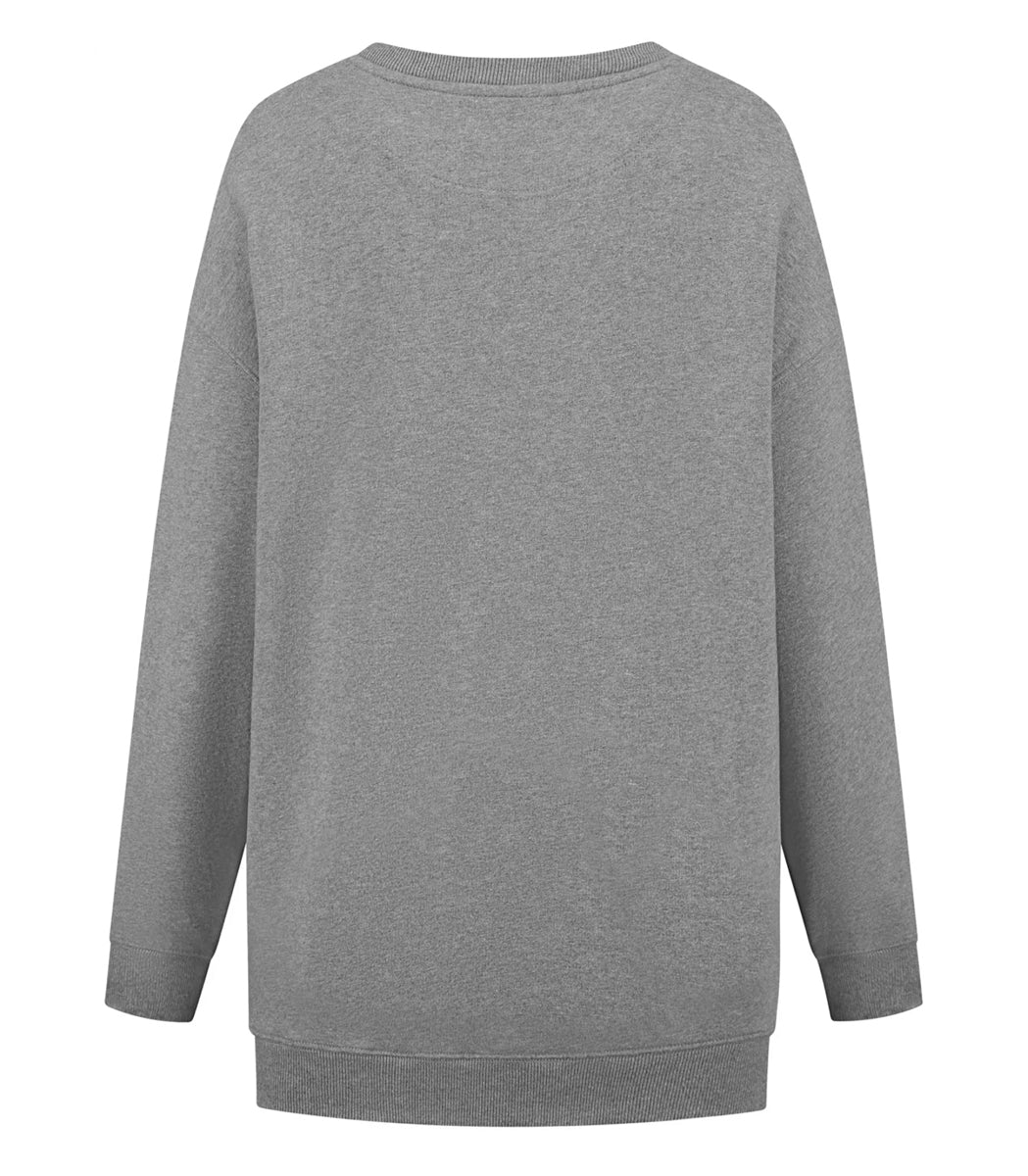 Deblon Sports Sweatshirt Oversize Grau D-Patch Schwarz Baumwolle French Terry Unisex Rückseite
