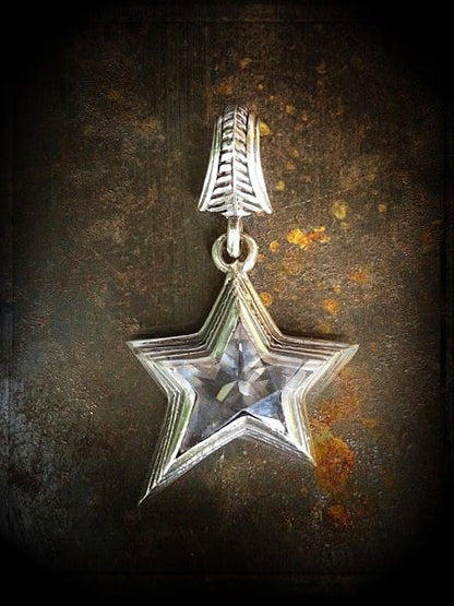 Elfcraft Anhänger Stern Zirkonia Weiß 925 Sterling Silber Massiv Unisex