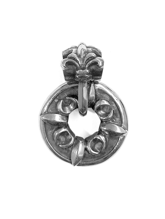 Elfcraft Anhänger 925 Sterling Silber Massiv Crescent Star Coin Lilie Beidseitig Tragbar Unisex
