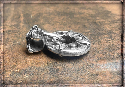 Elfcraft Anhänger Sterling Silber Massiv Crescent Star Coin Lilie Beidseitig Tragbar Unisex