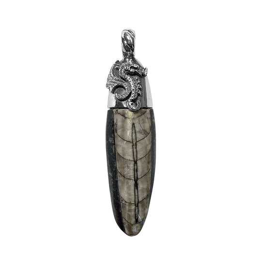 Elfcraft Anhänger Orthoceras Fossil Sterling Silber Unisex
