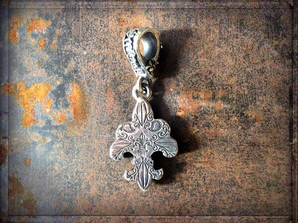 Elfcraft Anhänger Lilie Gehämmert 925 Sterling Silber Massiv Unisex Rückseite
