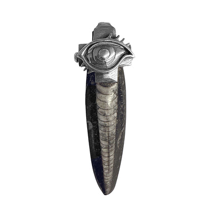Elfcraft Anhänger The Third Eye Orthoceras Fossil 925 Sterling Silber Massiv Unikat Rock Style Unisex