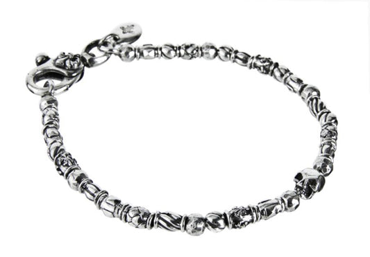 Elfcraft Arband Skull Totenkopf Mini Tubes 925 Sterling Silber Massiv Unisex