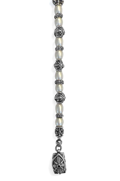 Elfcraft Armband The Third Eye View 925 Silber Massiv Weiße Süßwasserperlen Unisex