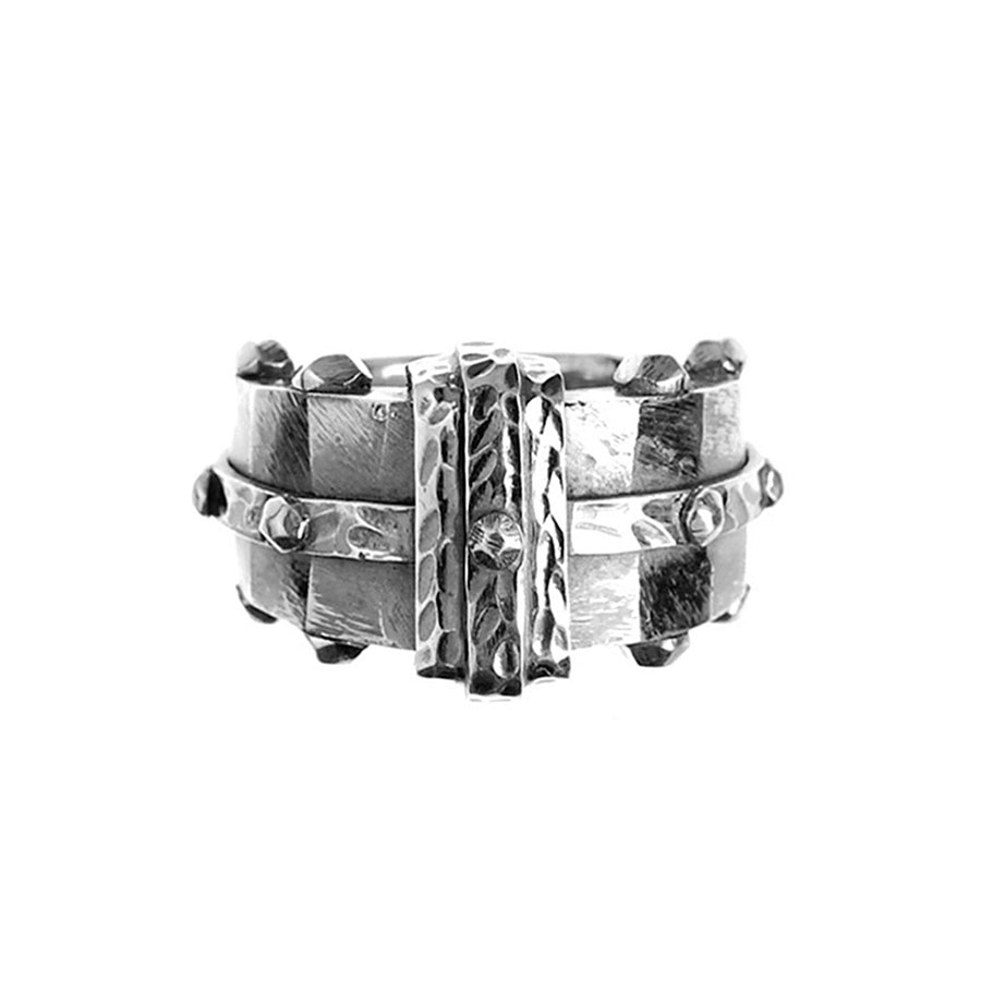 Elfcraft Bandring Gehämmert 925 Sterling Silber Massiv Unisex