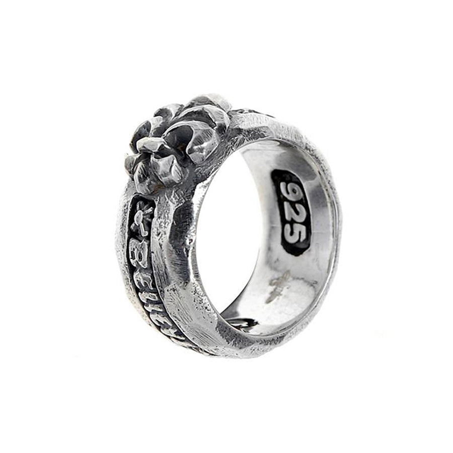 Elfcraft Bandring Lilie Believe In Your Dreams 925 Sterling Silber Gehämmert Massiv Unisex