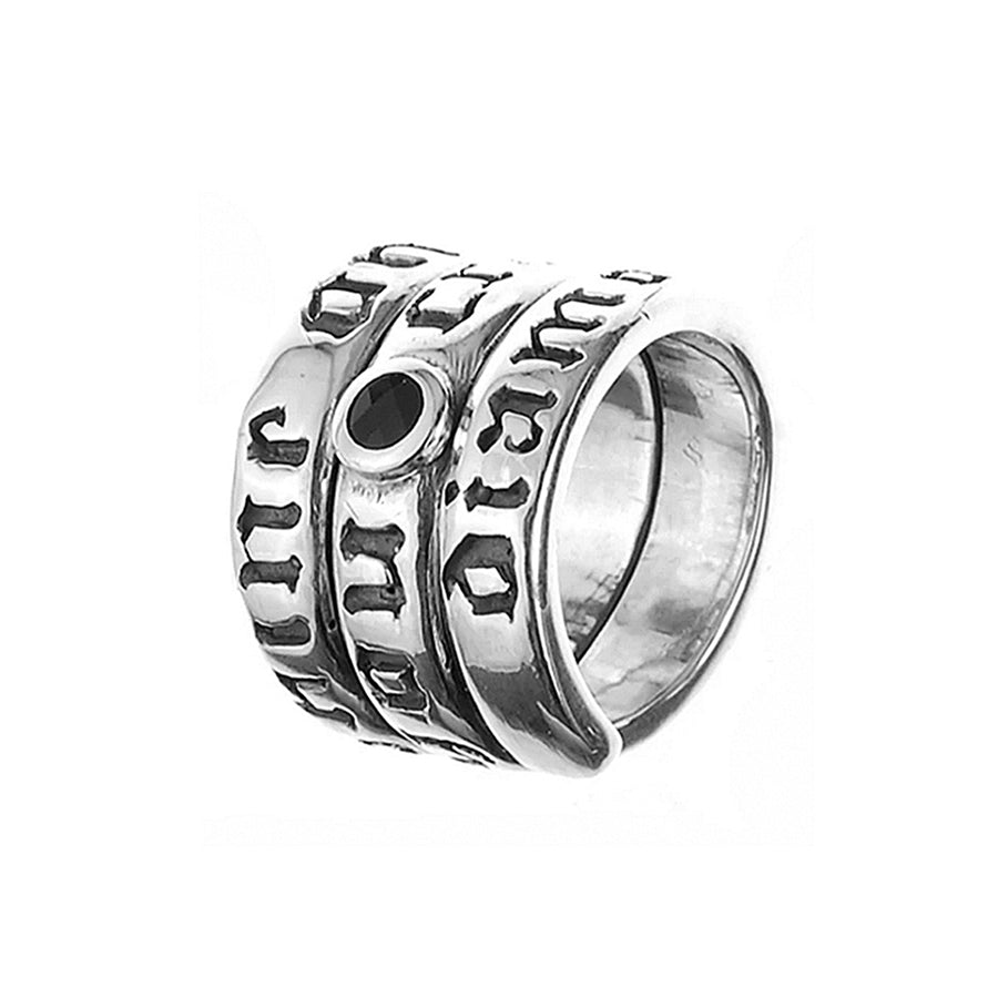 Elfcraft Bandring Shine On You Crazy Diamond Zirkonia Schwarz 925 Sterling Silber Massiv Unisex