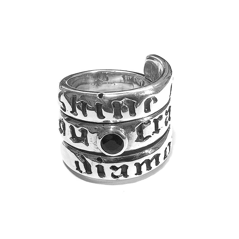 Elfcraft Bandring Shine On You Crazy Diamond Zirkonia Schwarz Facettiert 925 Sterling Silber Massiv Unisex