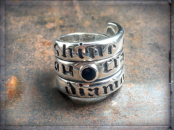 Elfcraft Bandring Shine On You Crazy Diamond Zirkonia Schwarz 925 Silber Massiv Unisex