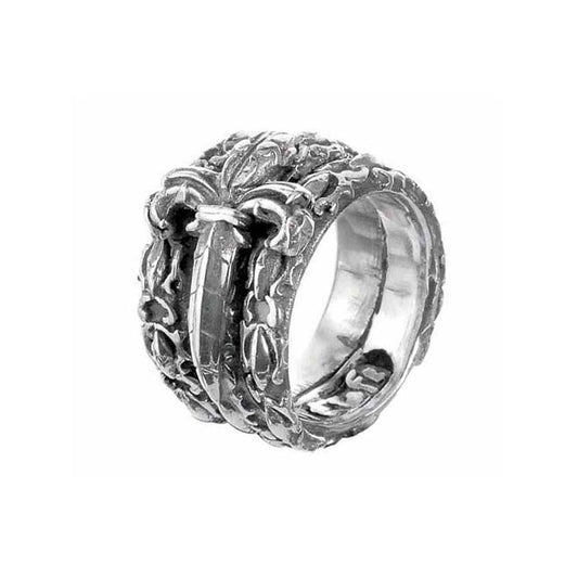 Elfcraft Bandring Breit 925 Sterling Silber Massiv Lilie Garden At Night Unisex