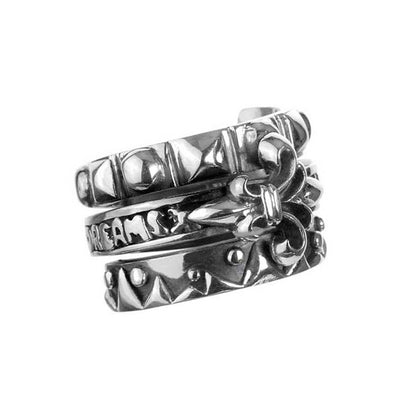 Elfcraft Bandring Dreireihig 925 Sterling Silber Lilie Believe In Your Dreams Unisex