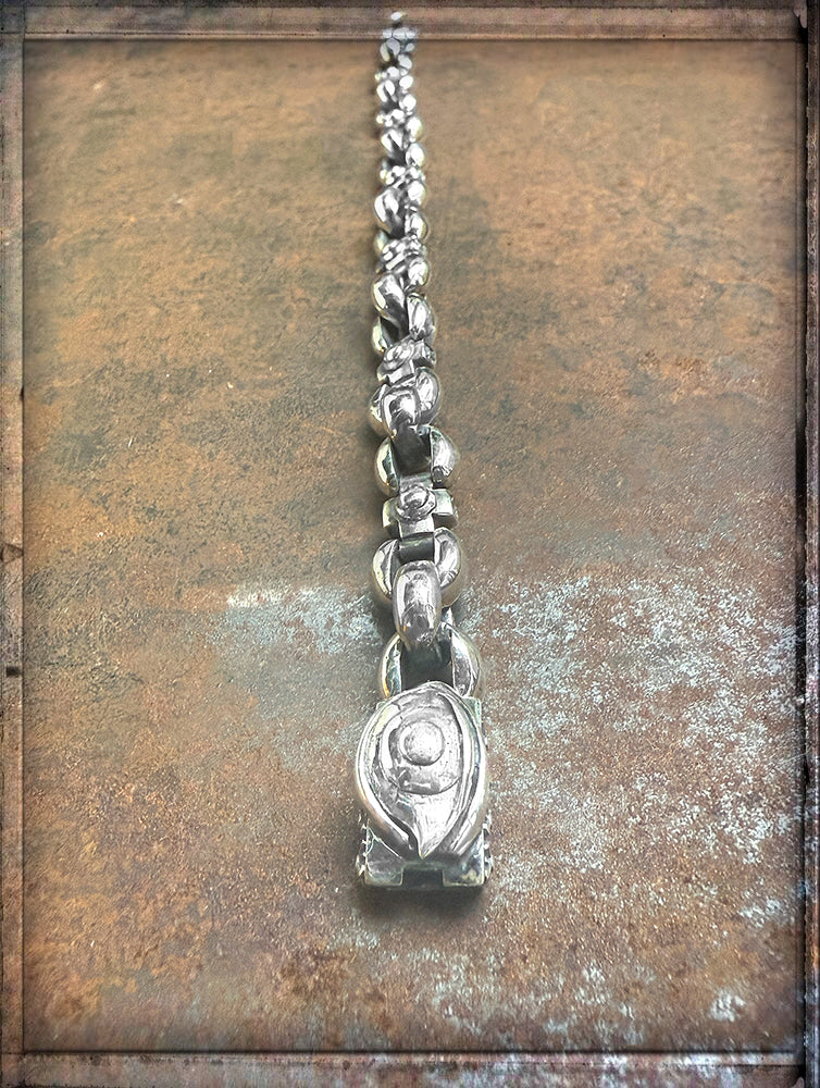 Elfcraft Erbsarmband 925 Sterling Silber Massiv Kreuz-Details Third Eye Verschluss Unisex Detail