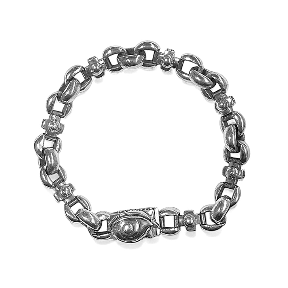 Elfcraft Erbsarmband 925 Sterling Silber Massiv Kreuz-Motive Third Eye Verschluss