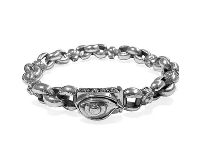 Elfcraft Erbsarmband 925 Sterling Silber Massiv Kreuz-Motive Third Eye Verschluss Unisex