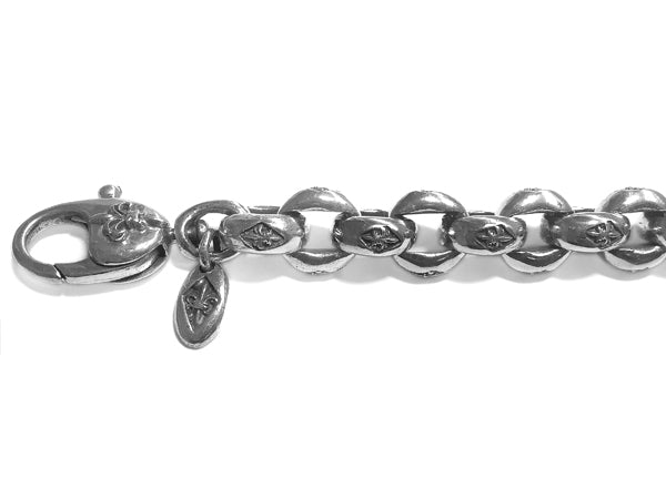 Elfcraft Erbsarmband Lilien-Motive Karabinerverschluss 925 Sterling Silber Massiv Unisex Detail