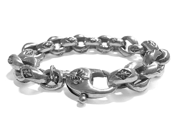 Elfcraft Erbsarmband Lilien-Motive Karabinerverschluss 925 Sterling Silber Massiv Unisex