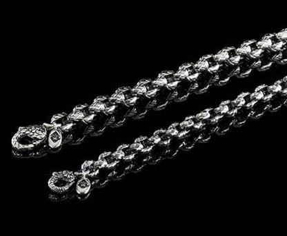 Elfcraft Erbskette Massiv Drachenschuppen-Optik 925 Sterling Silber Unisex