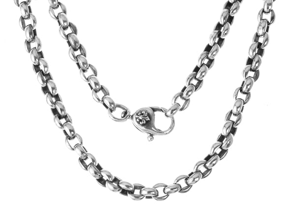 Elfcraft Erbskette Massiv Lilien-Karabiner Sterling Silber Unisex