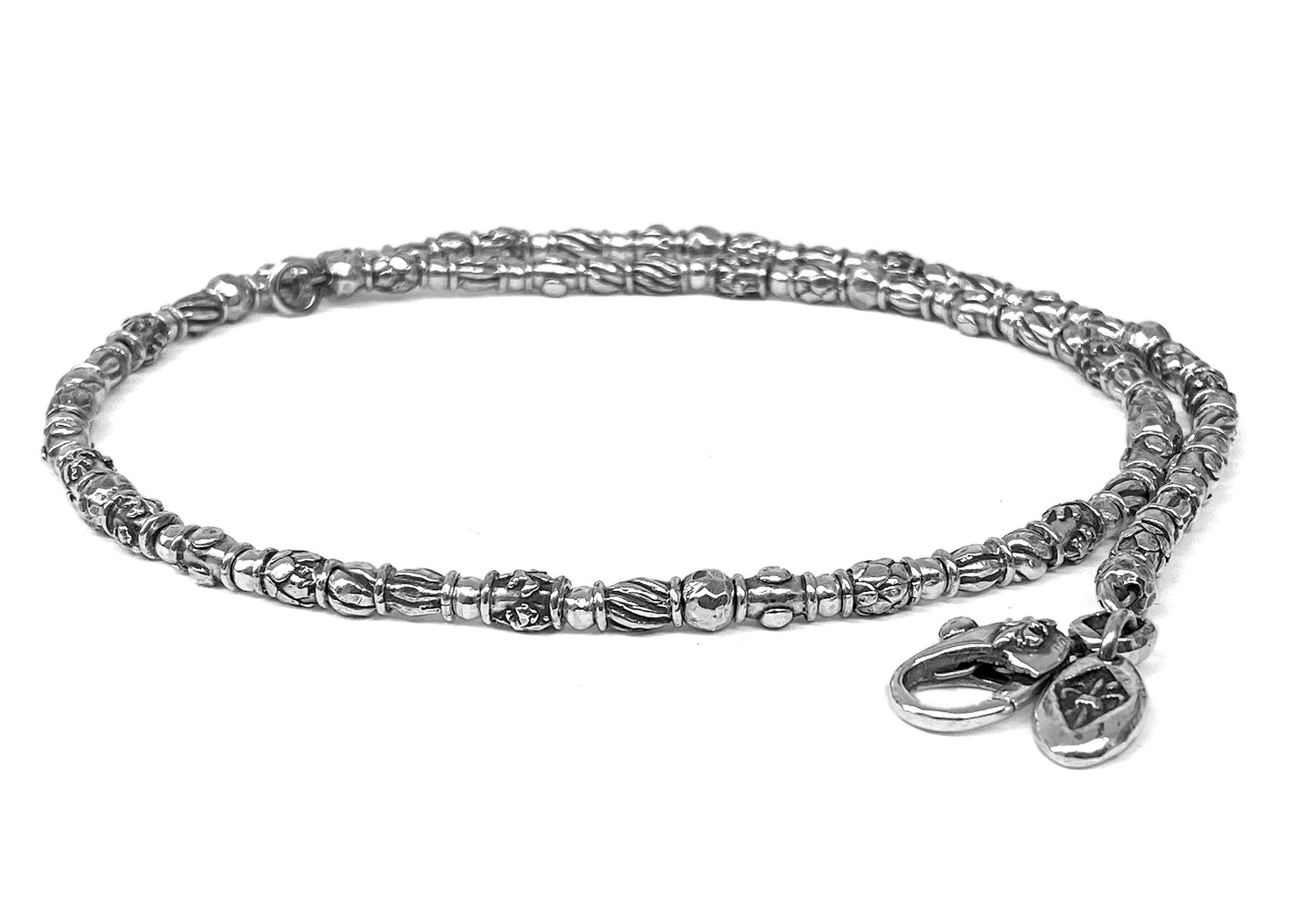 Elfcraft Halskette Mini-Tubes Lilien Drachenschuppen-Motive 925 Sterling Silber Unisex