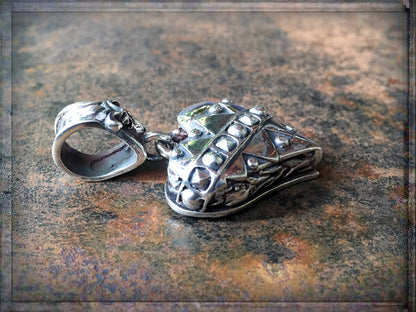 Elfcraft Herz-Medaillon Heart-Of-Sparks-Motive 925 Sterling Silber Massiv Lilien-Karabiner Seitlich